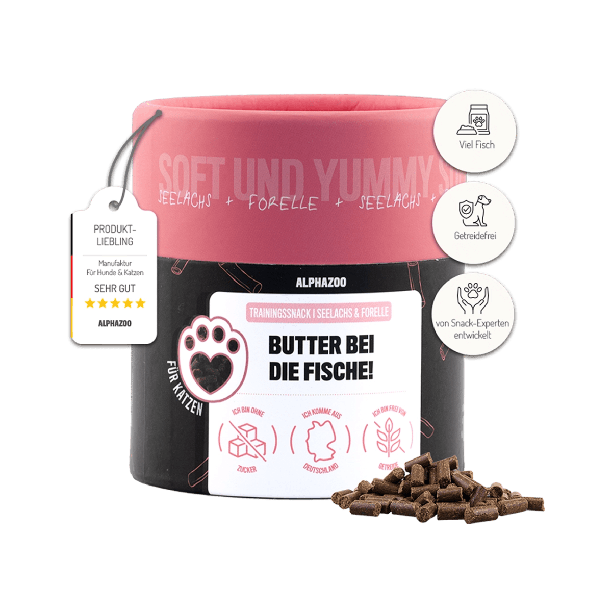 Butter Bei Die Fische! – Softsnack für Katzen, Seelachs & Forelle, getreidefrei