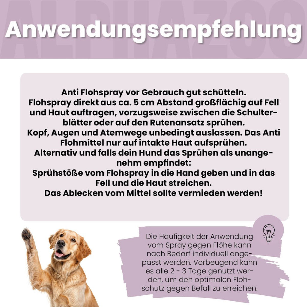 ByeByeVloh Flohspray für Hunde – pflanzlich mit Geraniol, Lavendel & Eukalyptus