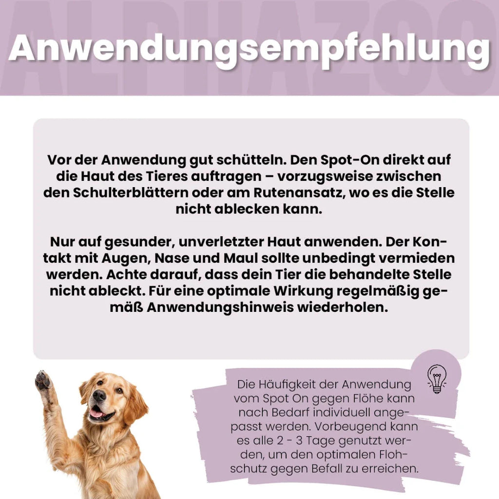 ByeByeVloh Spot-On für Hunde – pflanzlich mit Geraniol & Zitronen-Eukalyptus