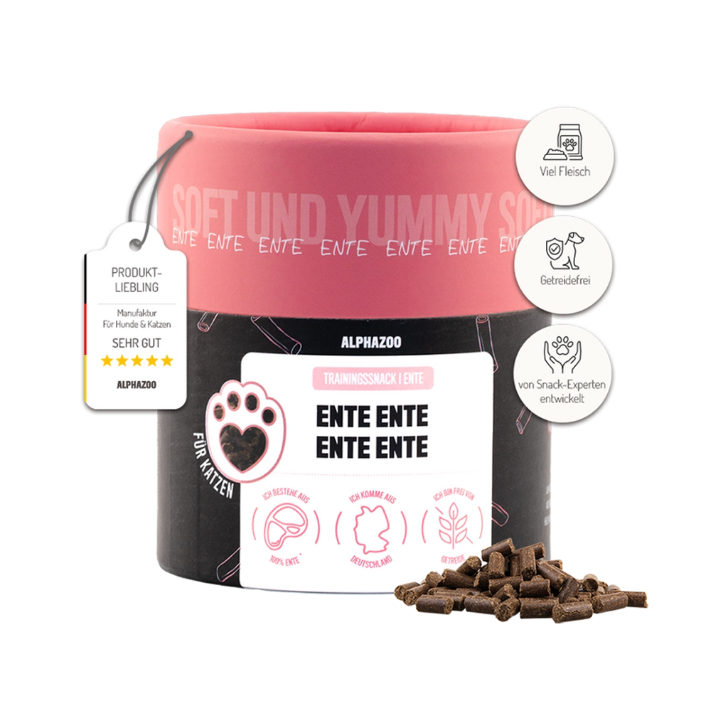 Ente Ente Ente Ente – Softsnack für Katzen, 96% Ente, getreidefrei