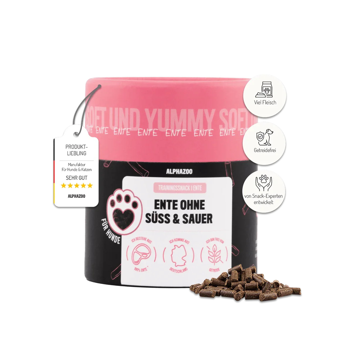 Ente Ohne Süß & Sauer – Softsnack für Hunde, 96% Ente, getreidefrei