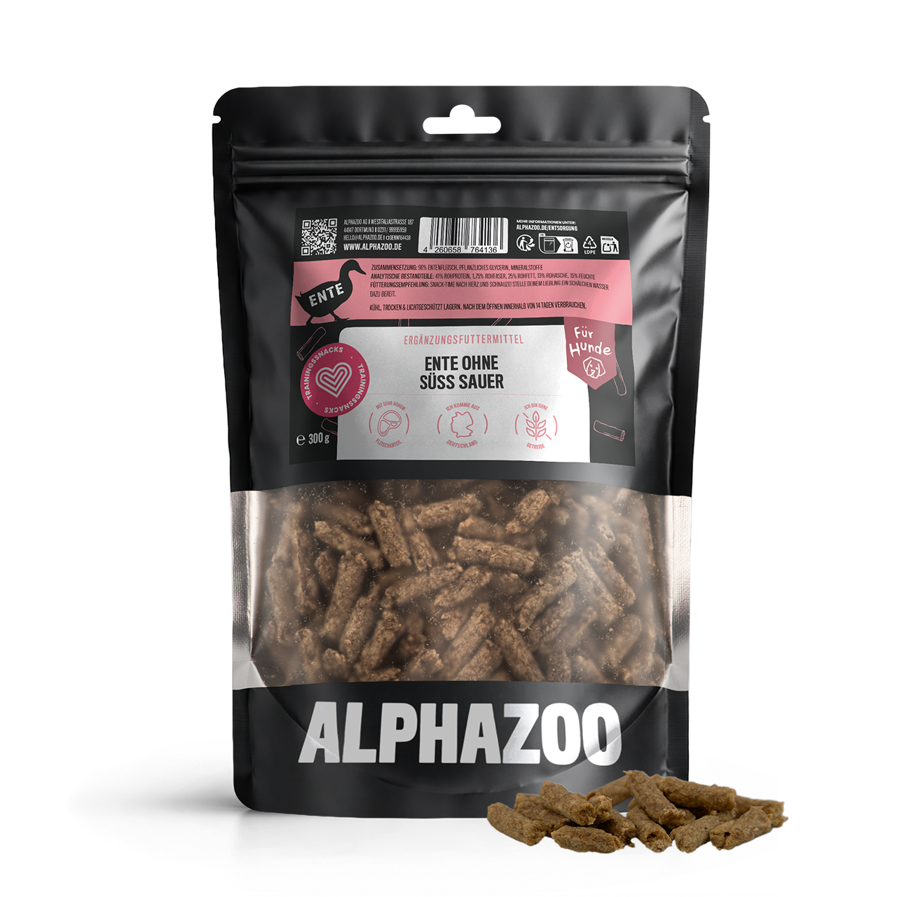 Ente Ohne Süß & Sauer – Softsnack für Hunde, 96% Ente, getreidefrei