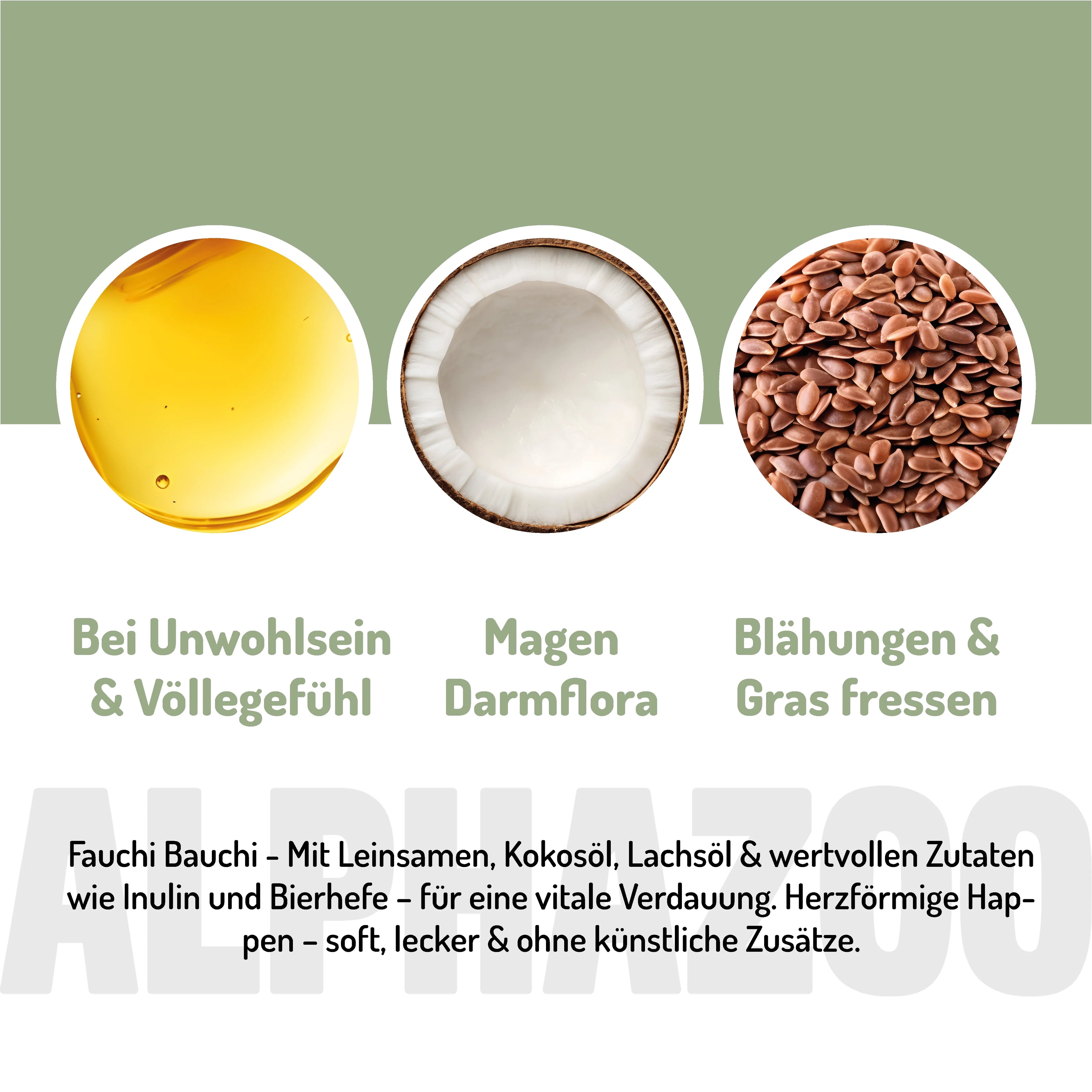 Fauchi Bauchi – Herzförmige Hundeleckerlis mit Präbiotikum, Erdnussbutter & Lachsöl