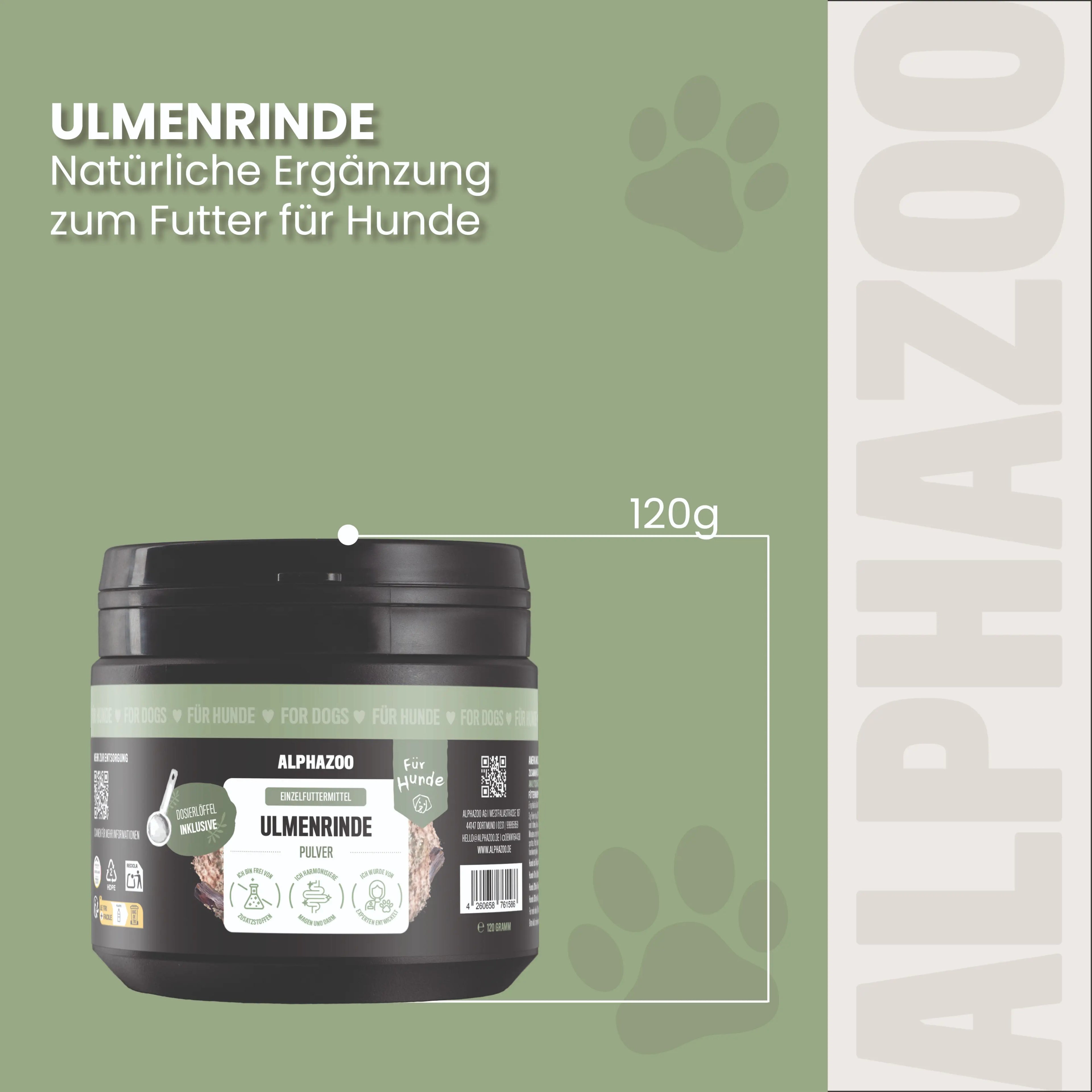 Ulmenrinde Pulver für Hunde & Katzen bei Verdauungsproblemen