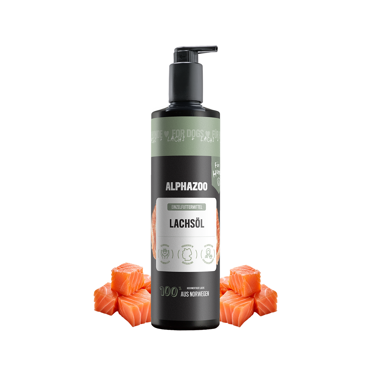 Lachsöl für Hunde – EPA & DHA aus norwegischem Lachs, 100ml & 250ml
