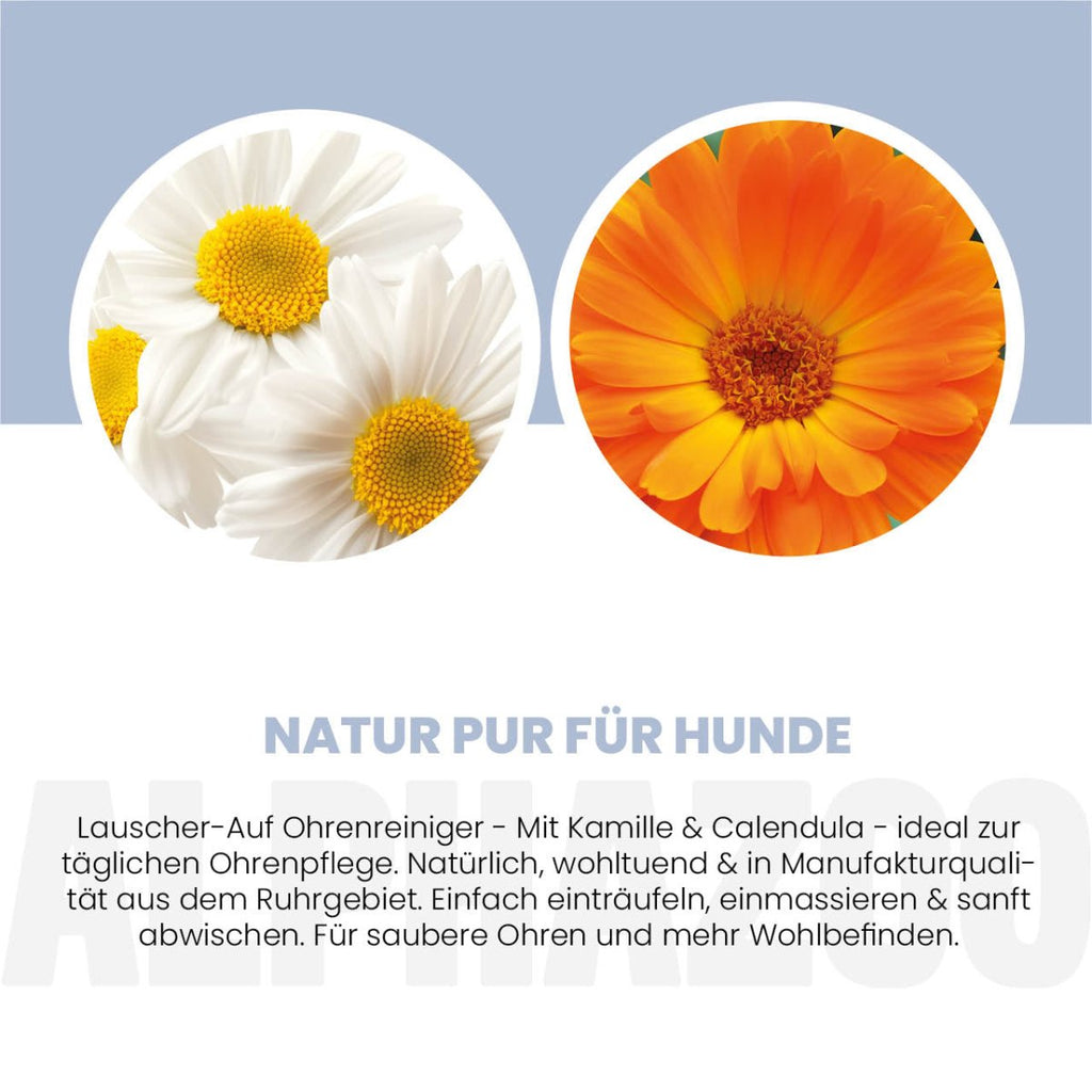 Lauscher-Auf Ohrenreiniger für Hunde – pflanzlich mit Kamille & Calendula