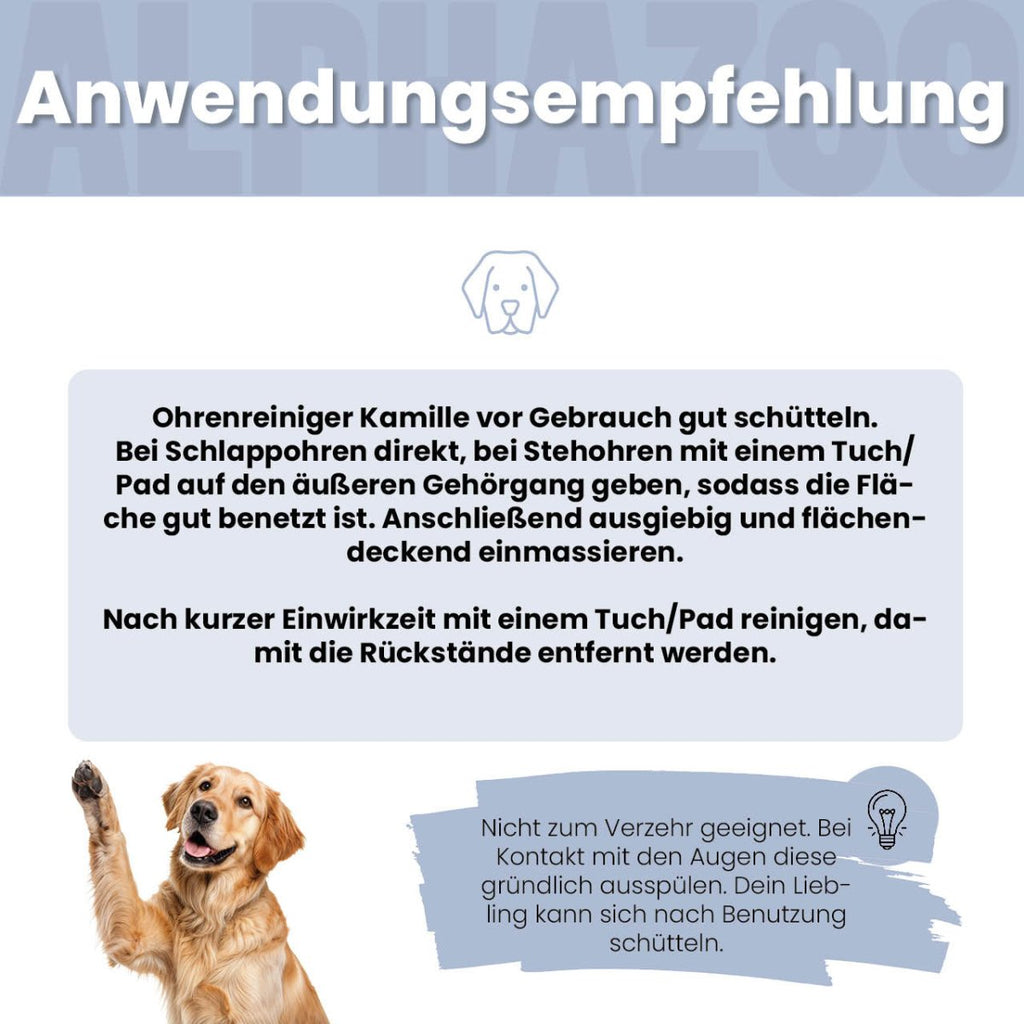 Lauscher-Auf Ohrenreiniger für Hunde – pflanzlich mit Kamille & Calendula
