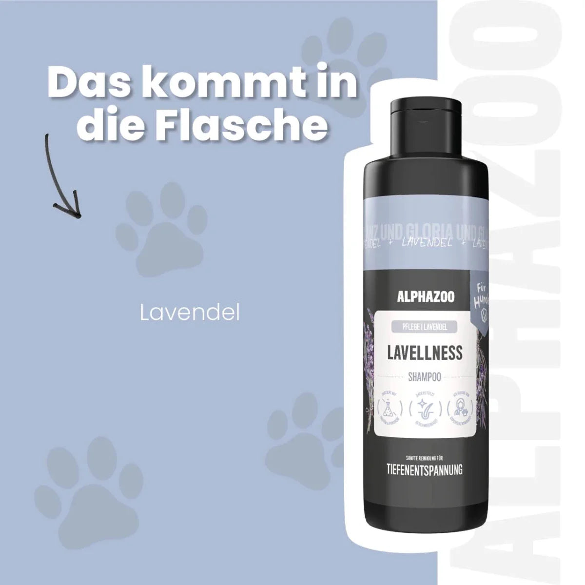 Lavellness Shampoo für Hunde – mit Kokosextrakt & Lavendelöl, silikonfrei