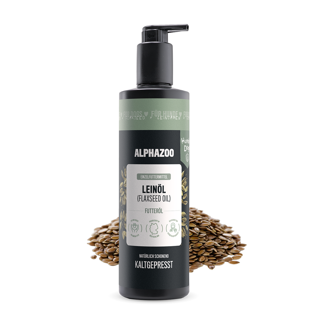 Leinöl für Hunde – kaltgepresst, 56% Omega-3, 100ml & 250ml