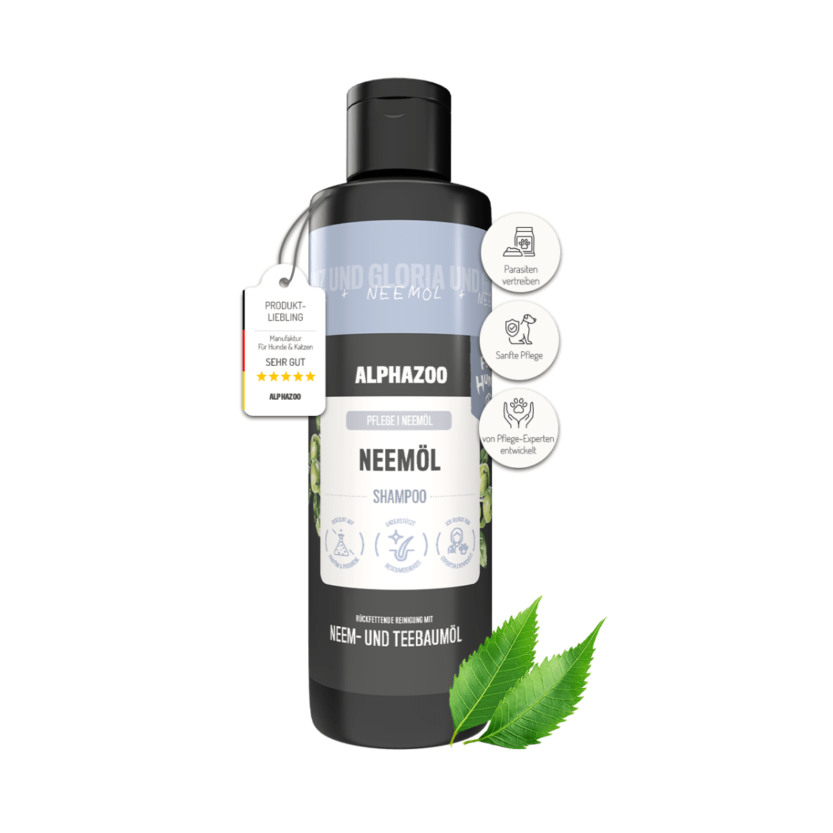 Neemöl Shampoo für Hunde – mit Neemöl & Teebaumöl, silikonfrei & parabenfrei