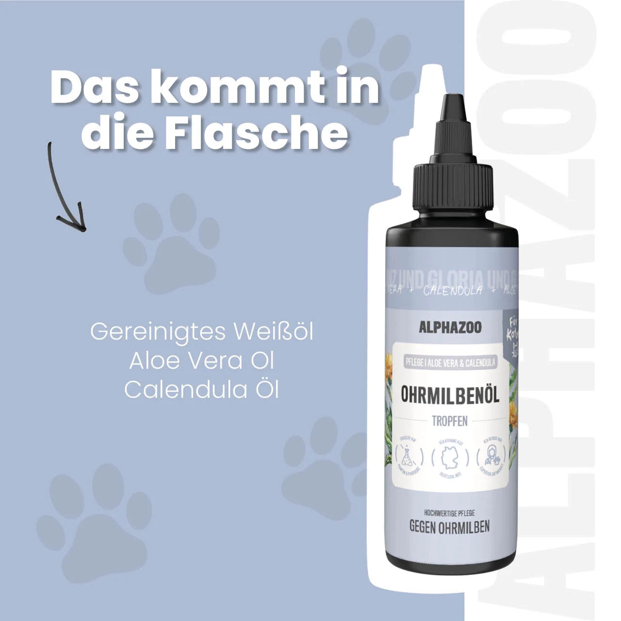 Ohrmilbenöl für Katzen – mit Calendula & Aloe Vera, sanft & pflegend