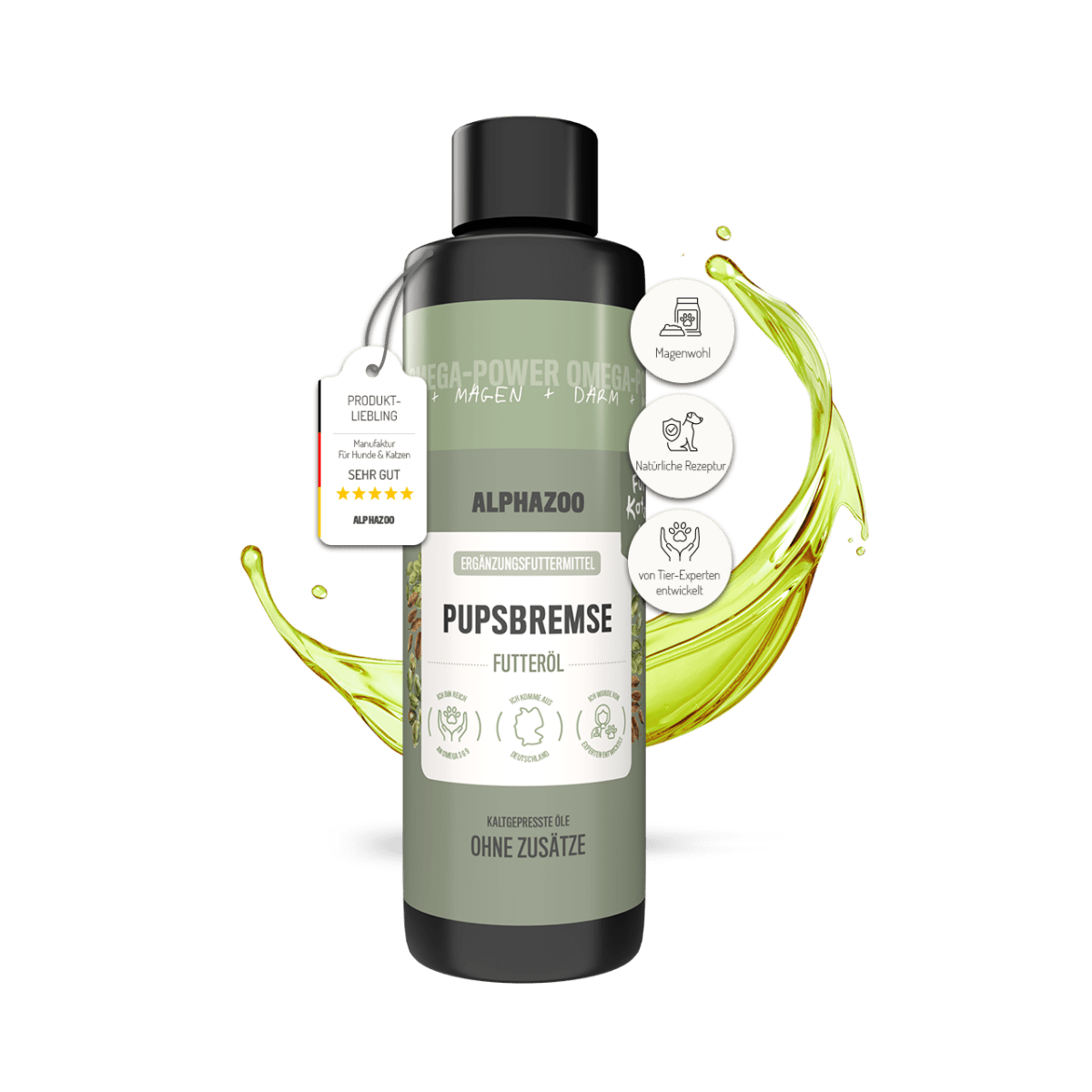 Pupsbremse Futteröl für Katzen – Lein, Hanf & Kürbiskern kaltgepresst