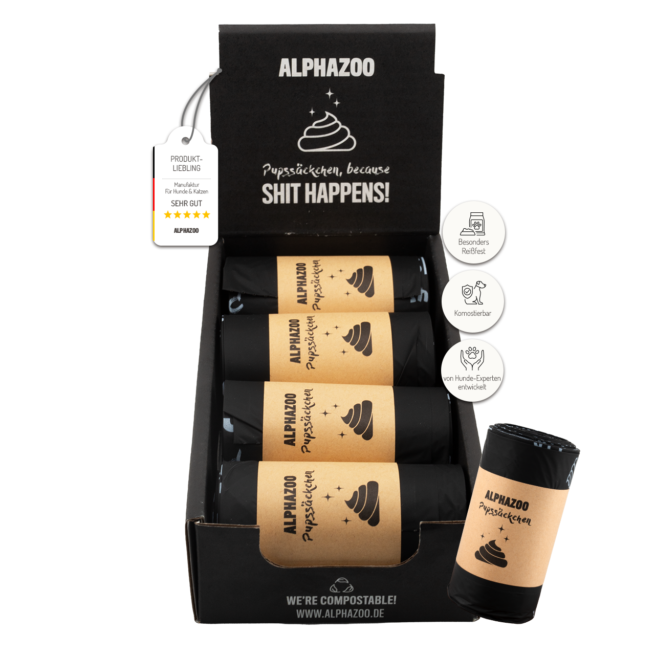 Pupssäckchen Kotbeutel – biologisch abbaubar, reißfest & auslaufsicher