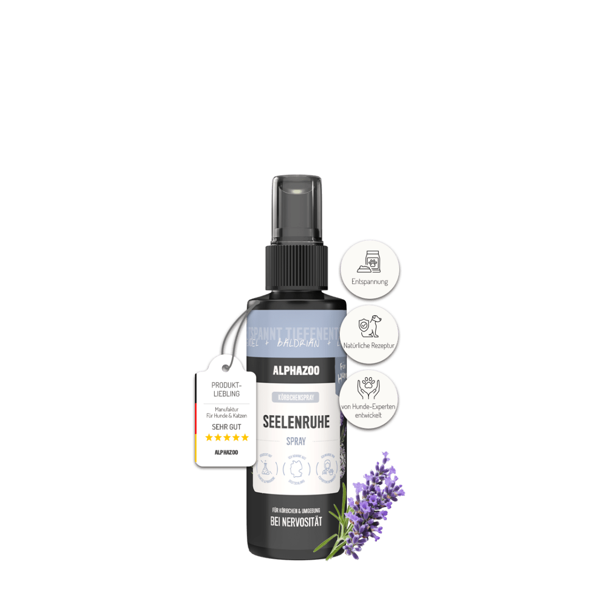 Seelenruhe Körbchenspray für Hunde – mit Baldrian & Lavendel bei Stress & Angst