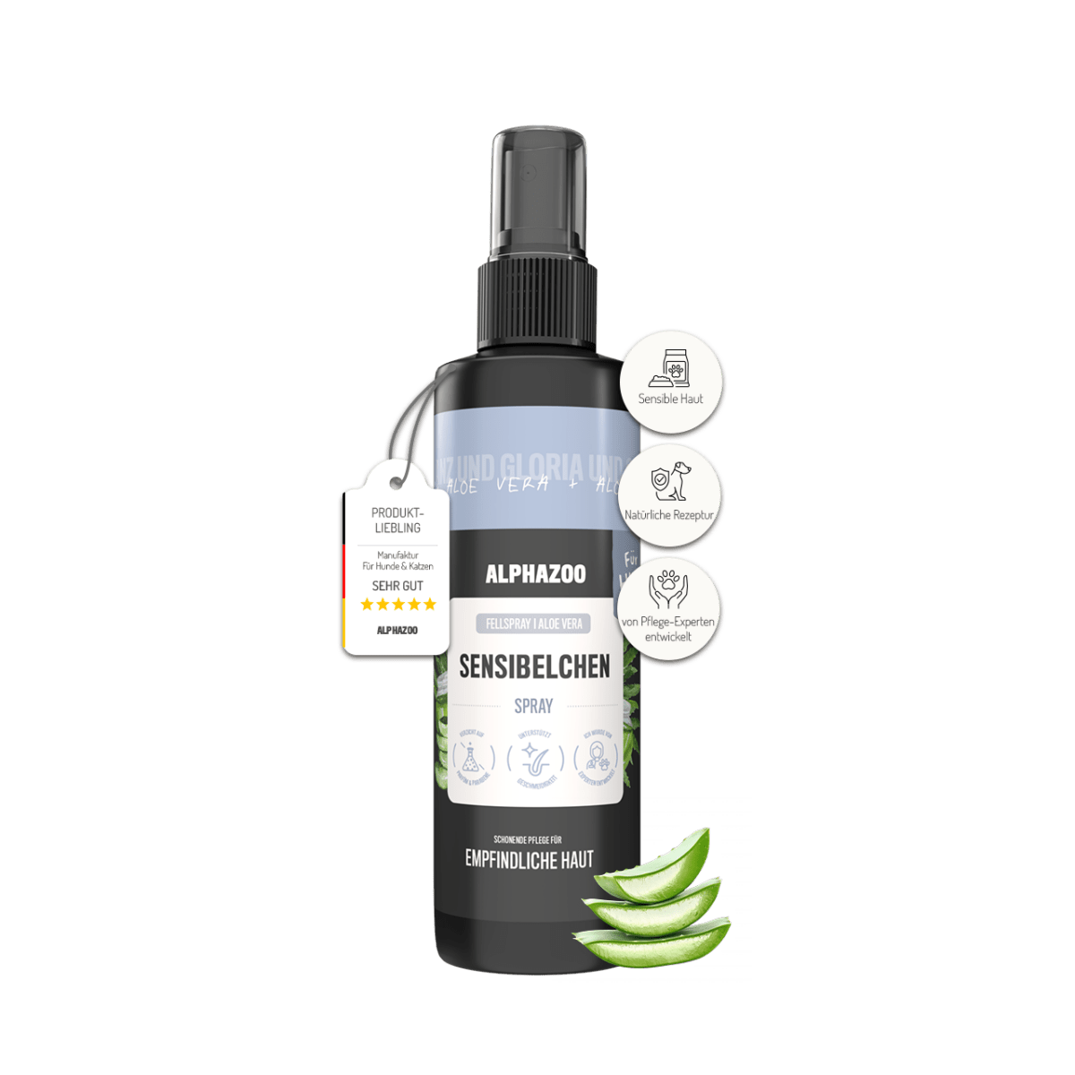 Sensibelchen Fellspray für Hunde – mit Rizinusöl, Sheabutter & Aloe Vera, silikonfrei