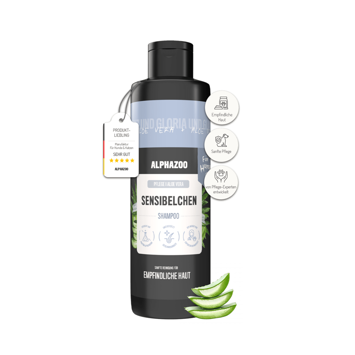 Sensibelchen Shampoo für Hunde – mit Aloe Vera, parabenfrei & silikonfrei