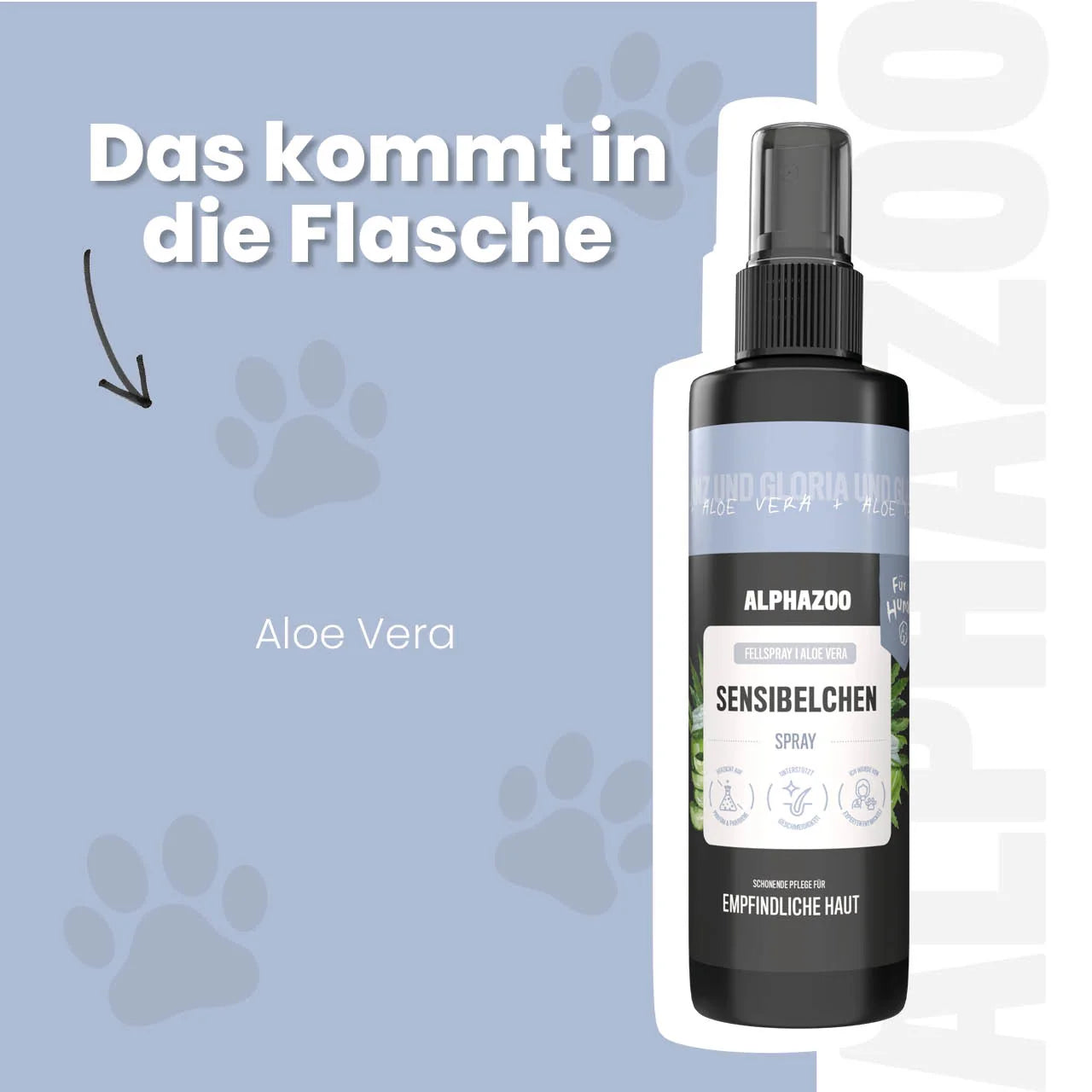 Sensibelchen Fellspray für Hunde – mit Rizinusöl, Sheabutter & Aloe Vera, silikonfrei