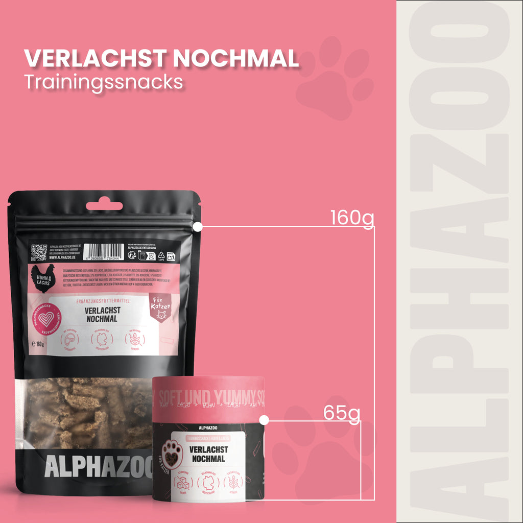 Verlachst Nochmal – Softsnack für Katzen, Lachs & Huhn, getreidefrei