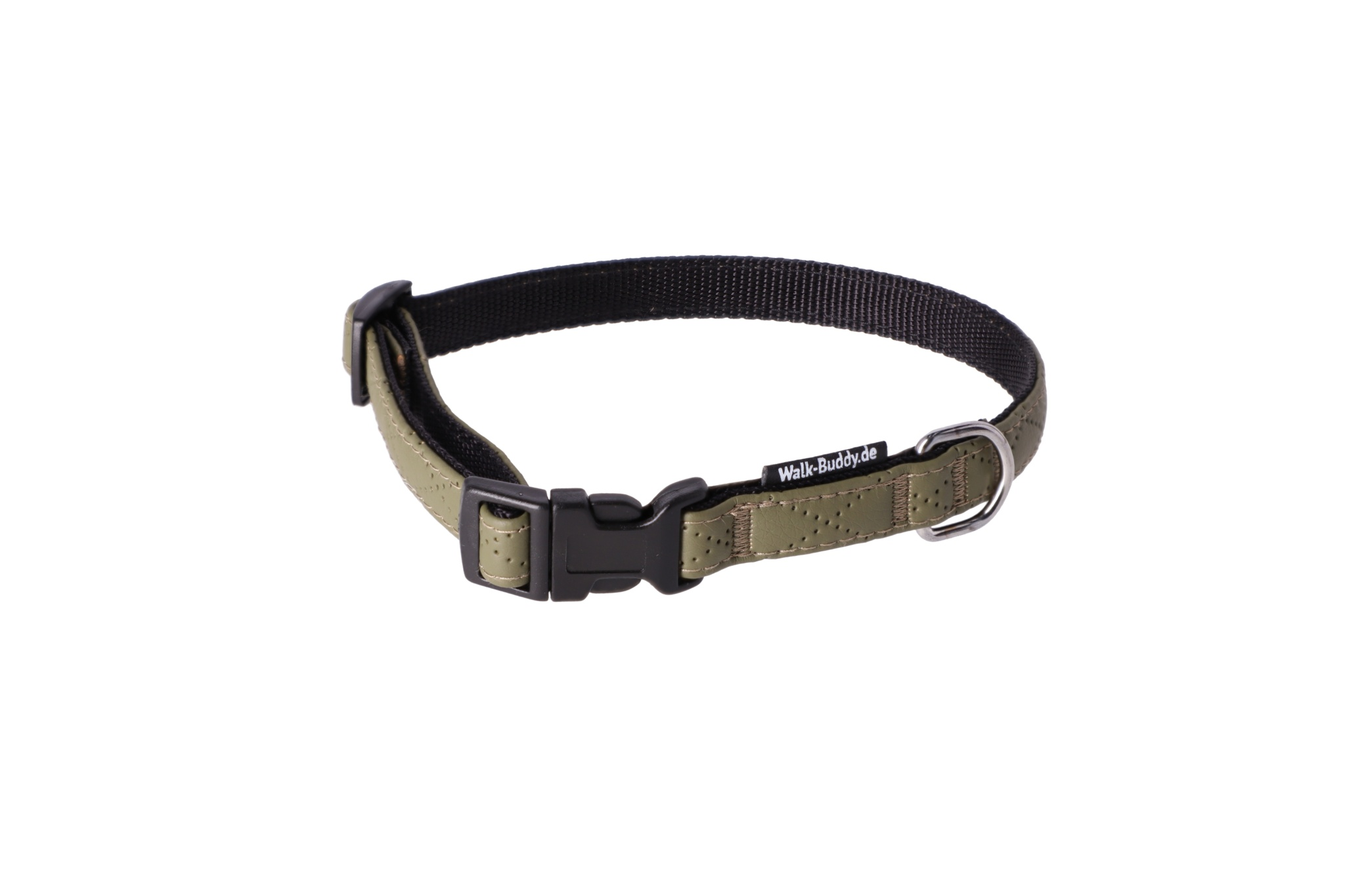 Halsband Khakigrün In Nylon Längenverstellbar Im Rautendesign - TierVita