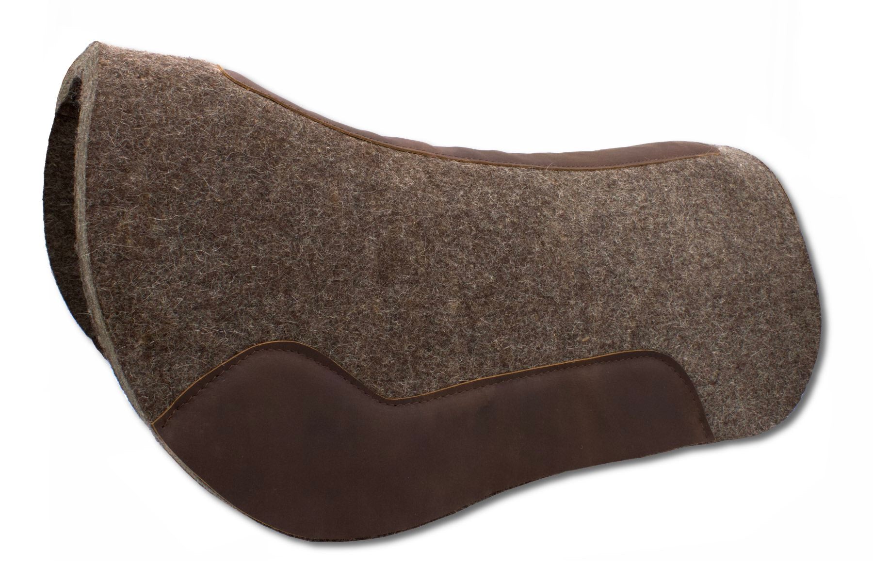 Western Filzpad, roundskirt kurz mit dunkelbraunem Leder 74 x 82 cm