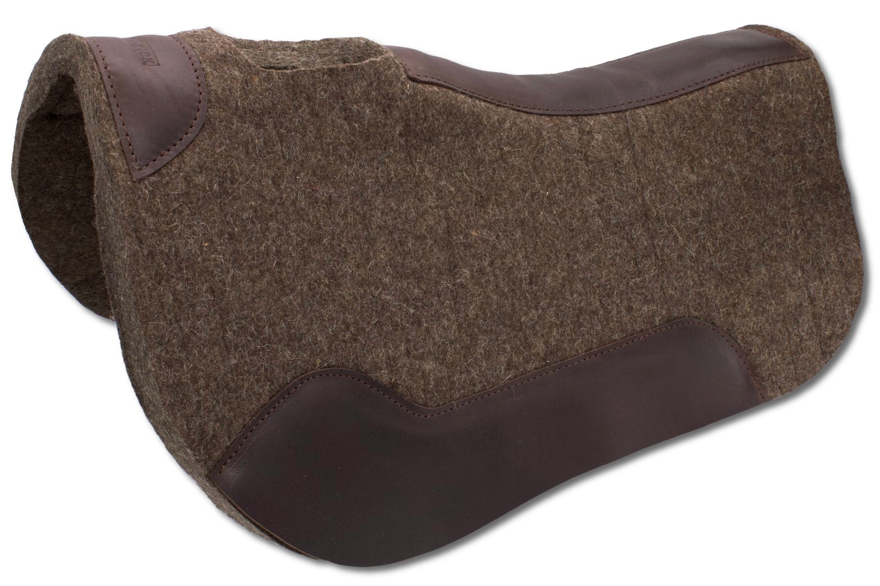 Western Filzpad Widerristfrei, roundskirt kurz, dunkelbraunes Leder 71 x 80 cm