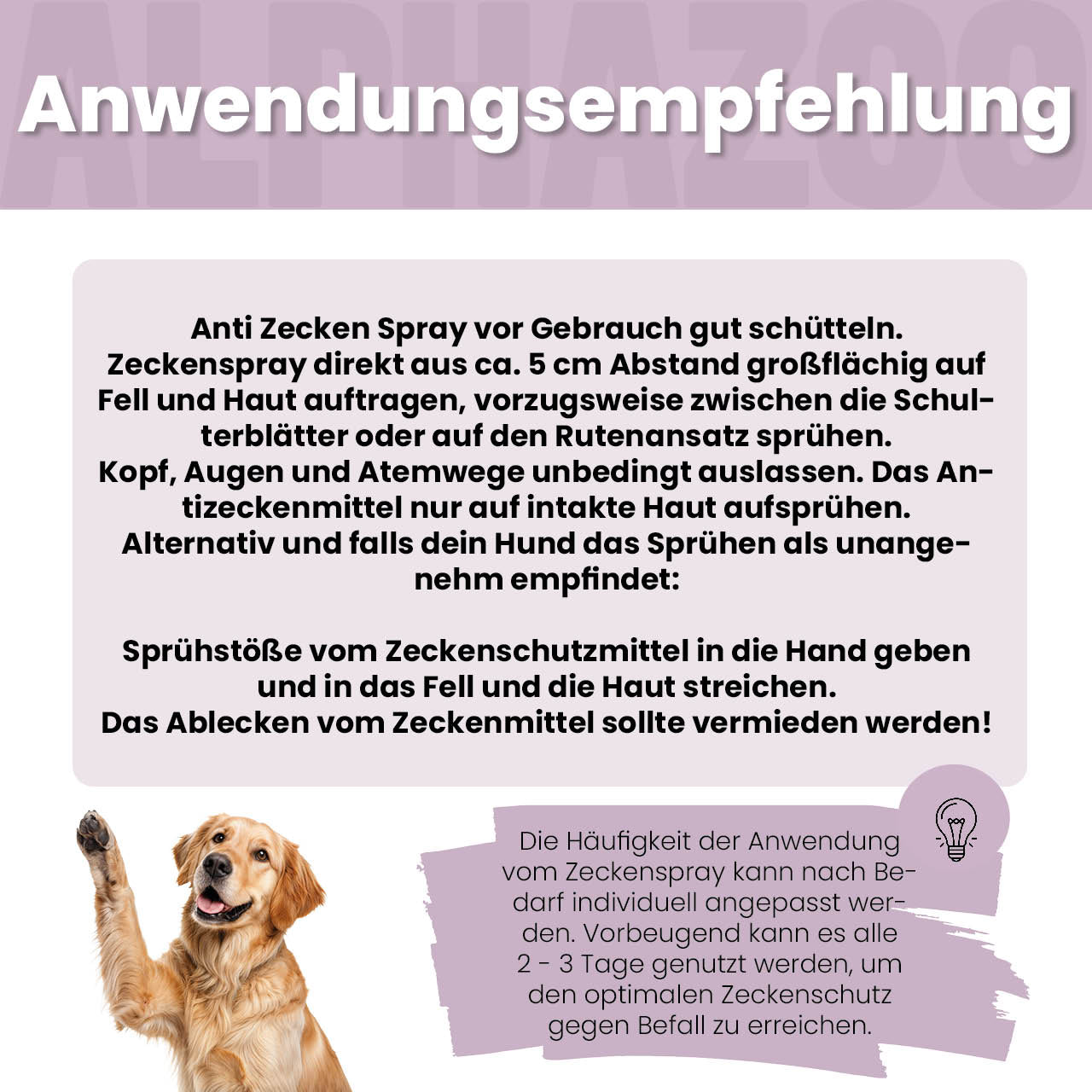 ZeckAttack Zeckenspray für Hunde – pflanzlich mit Geraniol, Lavendel & Eukalyptus