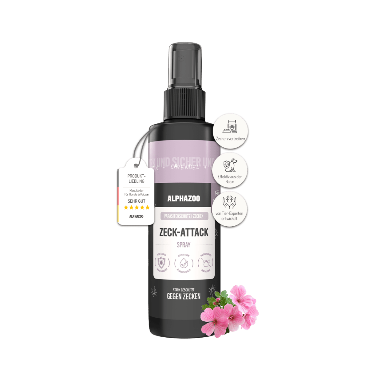 ZeckAttack Zeckenspray für Hunde – pflanzlich mit Geraniol, Lavendel & Eukalyptus